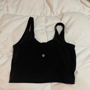 Lulu Lemon Size 6 Cropped Black Align Tank Barely worn